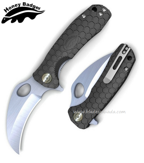 Honey Badger Medium Claw Flipper Folding Knife, D2 Steel, FRN Black, HB1115